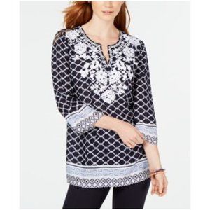 Petite Woven Embroidered Tunic